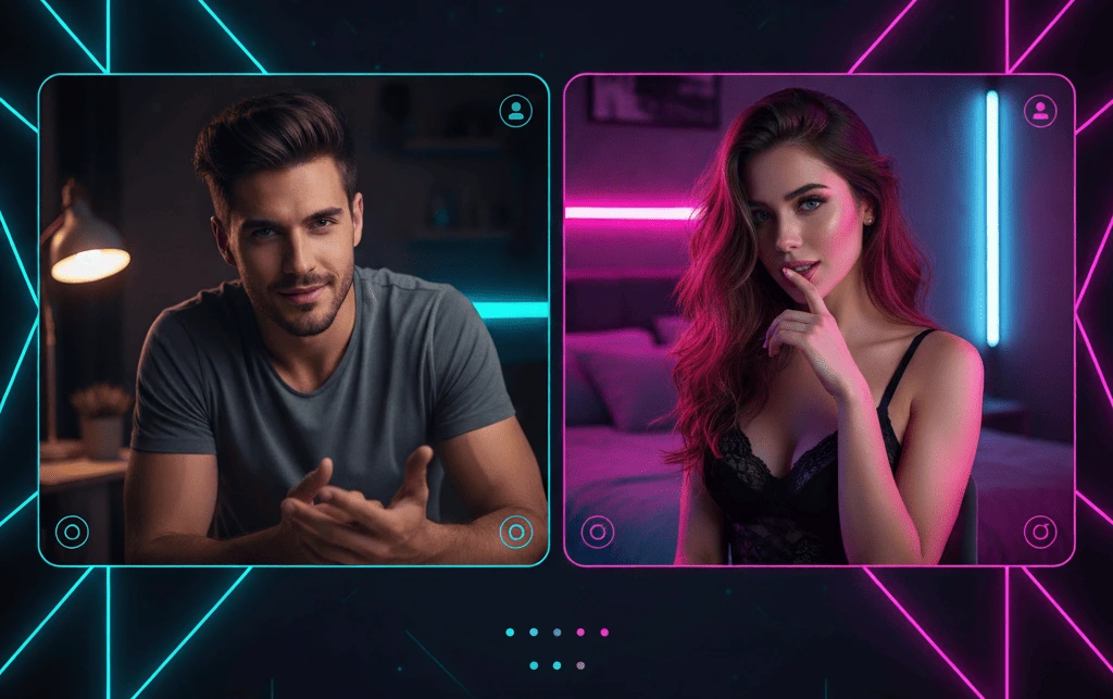 LustreCam interface showing multiple users ready to chat.
